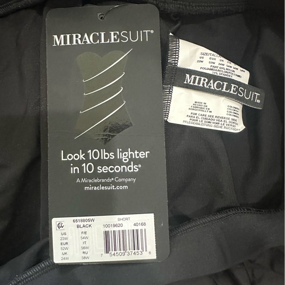 Miraclesuit Black Swim Shorts Size 22W High Waist Slimming Tummy Control New - Picture 6 of 10